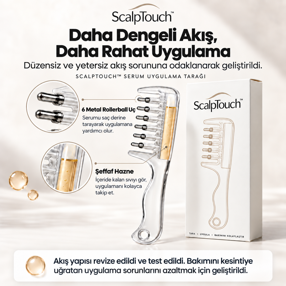 ScalpTouch™ Serum Uygulama Tarağı - Tara, Uygula, Bakımını Kolaylaştır.