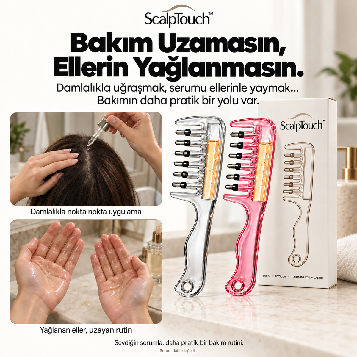 ScalpTouch™ Serum Uygulama Tarağı - Tara, Uygula, Bakımını Kolaylaştır.