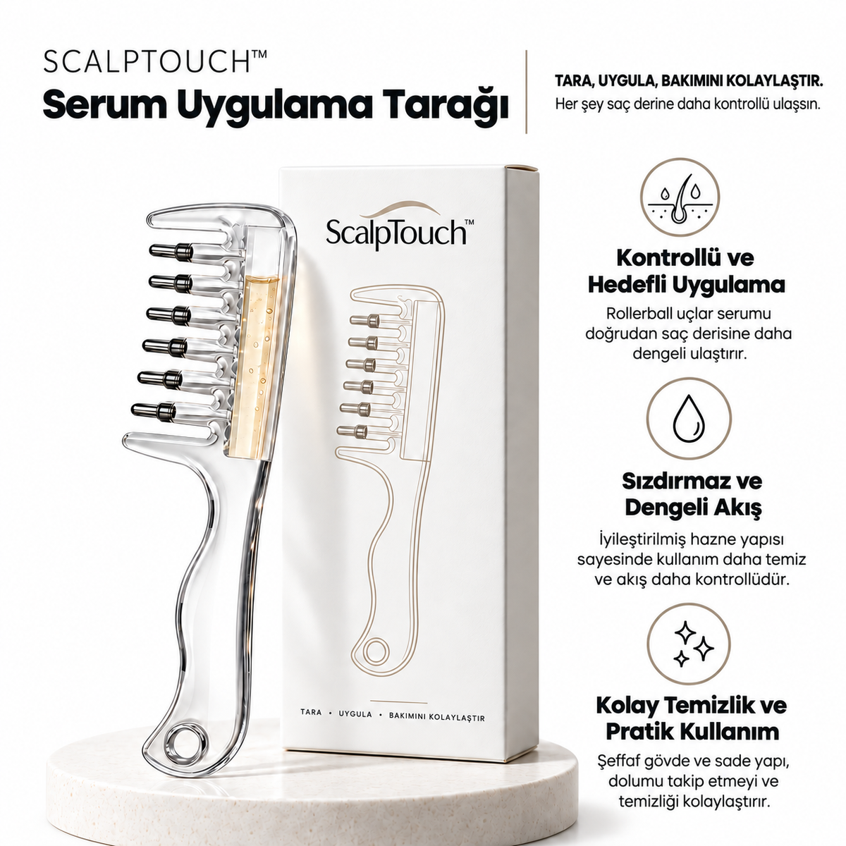 ScalpTouch™ Serum Uygulama Tarağı - Tara, Uygula, Bakımını Kolaylaştır.